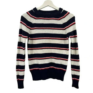 J. Crew Women’s 100% Cashmere Striped Long Sleeve Sweater Size XS
